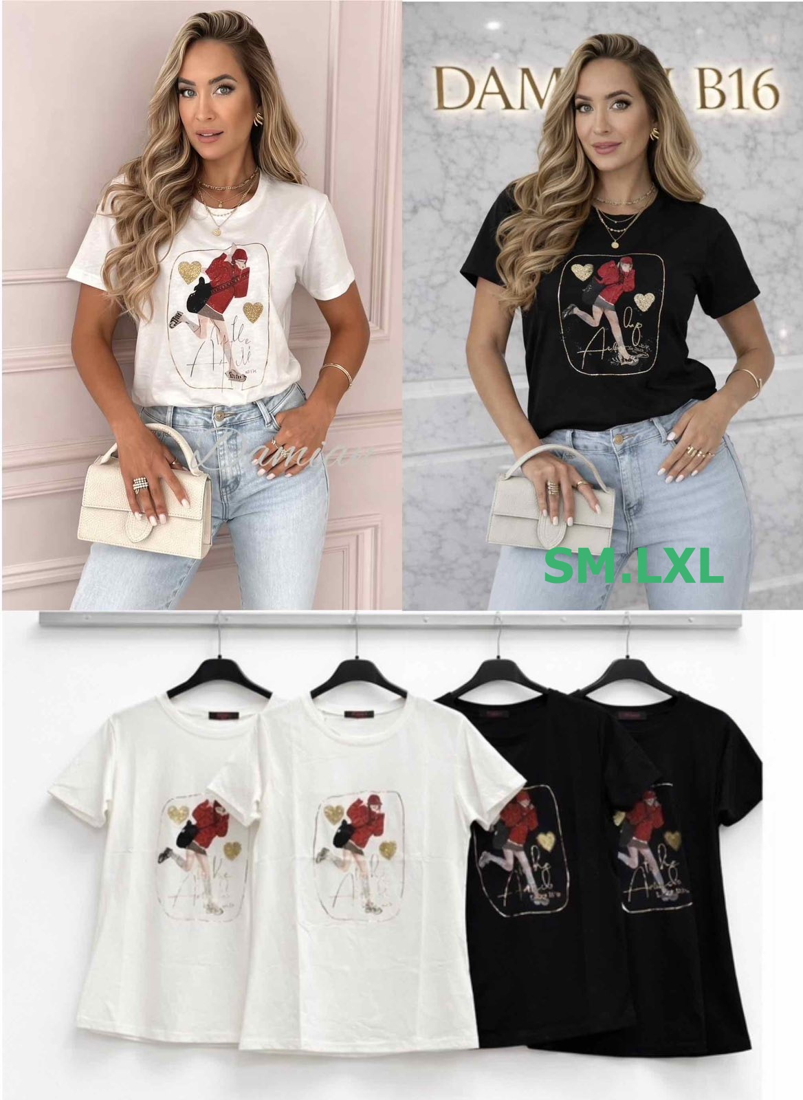 Bluzy damskie (Włoskie produkt) Roz S/M-L/XL , Mix Kolor Paczka 5 szt